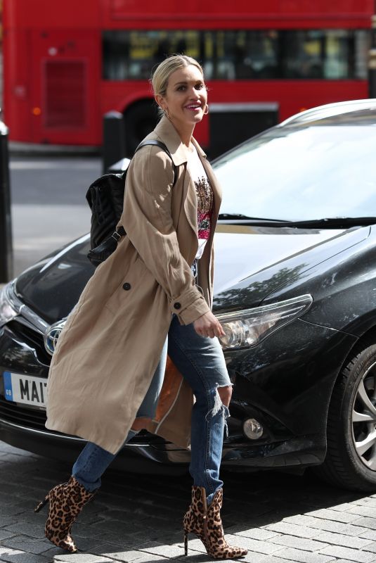 ASHLEY ROBERTS Arrives at Global Radio Studios in London 06/12/2019