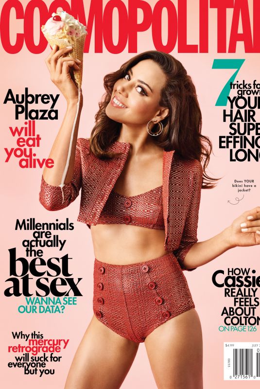 AUBREY PLAZA in Cosmopolitan Magazine, July 2019