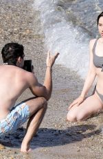 AURORA RAMAZOTTI in Bikini on the Beach in Mykonos 06/09/2019