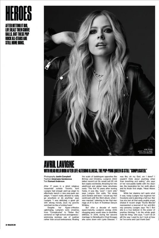 AVRIL LAVIGNE and SHERYL CROW in V Magazine, Summer 2019