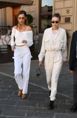 BELLA and GIGI HADID Out for Diiner in Florence 06/12/2019