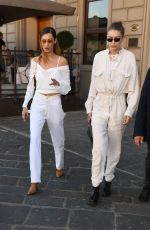 BELLA and GIGI HADID Out for Diiner in Florence 06/12/2019