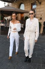 BELLA and GIGI HADID Out for Diiner in Florence 06/12/2019