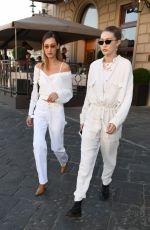 BELLA and GIGI HADID Out for Diiner in Florence 06/12/2019