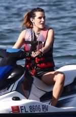 BELLA THORNE in Bikini Top Jetskiing in Miami 06/21/2019
