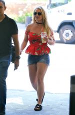 BRITNEY SPEARS in Denim Shorts Out in Thousand Oaks 06/28/2019