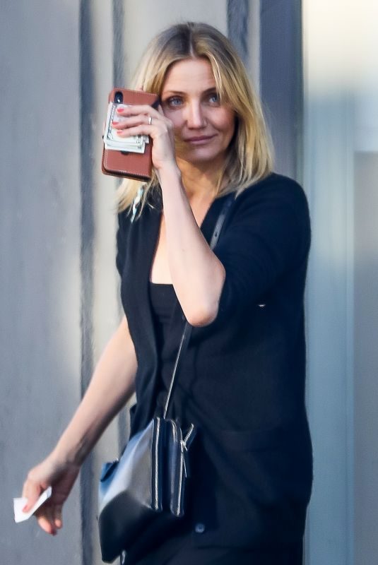 CAMERON DIAZ at a Nail Salon in Los Angeles 06/27/2019