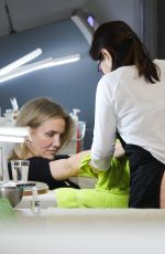 CAMERON DIAZ at a Nail Salon in Los Angeles 06/27/2019
