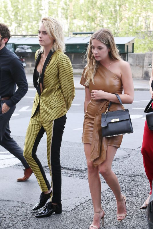 CARA DELEVINGNE and ASHLEY BENSON at Laperouse Restaurant in Paris 06/28/2019
