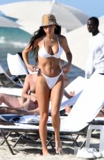CHANTEL JEFFRIES in White Bikini at a Beach in Miami 06/20/2019