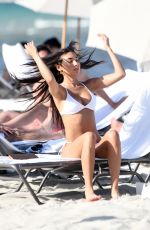 CHANTEL JEFFRIES in White Bikini at a Beach in Miami 06/20/2019
