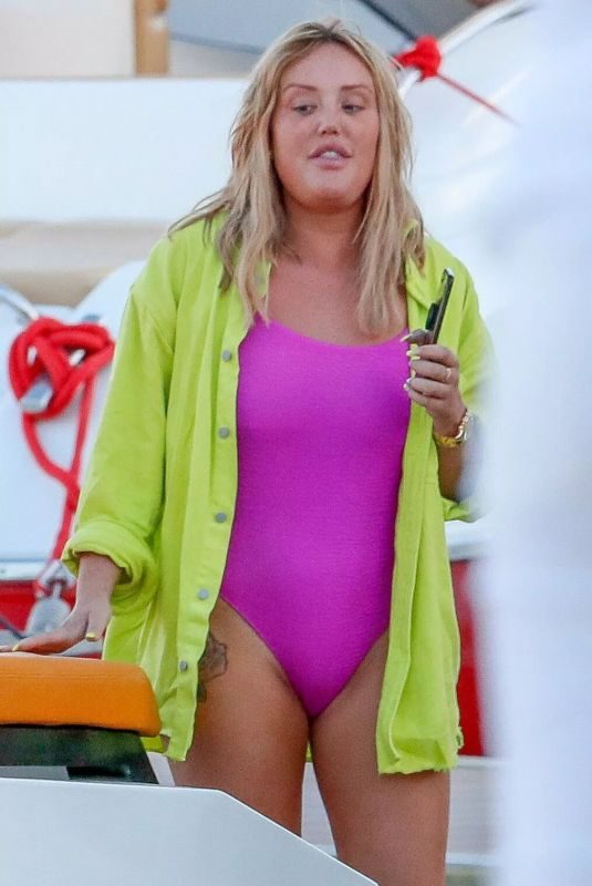 CHARLOTTE CROSBY in Swimsuit on Holiday in Ibiza 06/15/2019