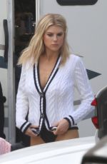 CHARLOTTE MCKINNEY on the Set of a Photoshoot in Los Angeles 06/10/2019