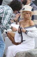 CHARLOTTE MCKINNEY on the Set of a Photoshoot in Los Angeles 06/10/2019