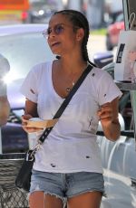 CHRISTINA MILIAN in Denim Cutoff at Her Beignet Box Mobile Unit in Studio City 06/12/2019