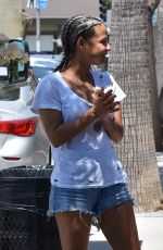 CHRISTINA MILIAN in Denim Cutoff at Her Beignet Box Mobile Unit in Studio City 06/12/2019