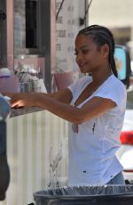 CHRISTINA MILIAN in Denim Cutoff at Her Beignet Box Mobile Unit in Studio City 06/12/2019