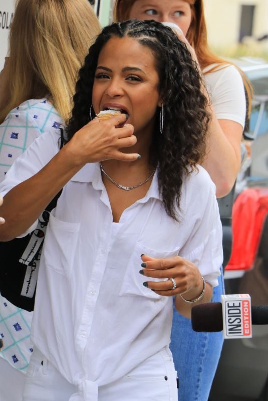 CHRISTINA MILIAN Working at Her Beignet Box Food Truck in Studio City 06/14/2019