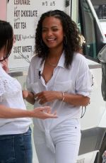 CHRISTINA MILIAN Working at Her Beignet Box Food Truck in Studio City 06/14/2019