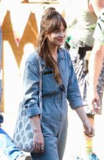 DAKOTA JOHNSON on the Set of Covers in a Convenience Store in Los Angeles 06/16/2019