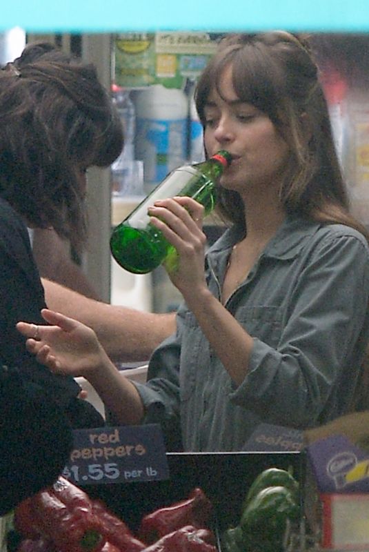 DAKOTA JOHNSON on the Set of Covers in a Convenience Store in Los Angeles 06/16/2019