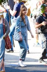 DAKOTA JOHNSON on the Set of Covers in a Convenience Store in Los Angeles 06/16/2019