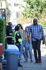 DAKOTA JOHNSON on the Set of Covers in Los Angeles 06/12/2019