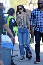 DAKOTA JOHNSON on the Set of Covers in Los Angeles 06/12/2019