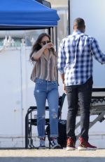 DAKOTA JOHNSON on the Set of Covers in Los Angeles 06/12/2019