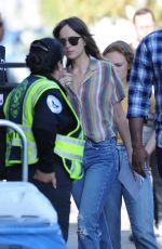 DAKOTA JOHNSON on the Set of Covers in Los Angeles 06/12/2019