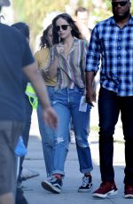 DAKOTA JOHNSON on the Set of Covers in Los Angeles 06/12/2019
