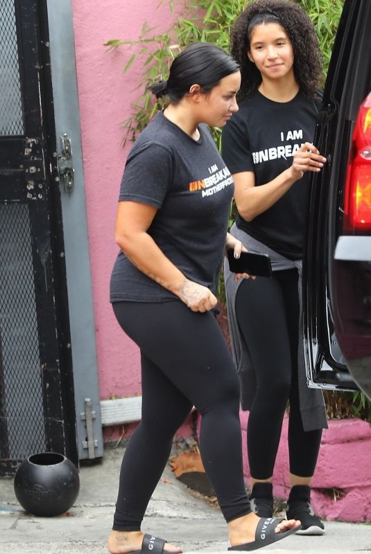 DEMI LOVATO Leaves a Gym in Los Angeles 06/17/2019