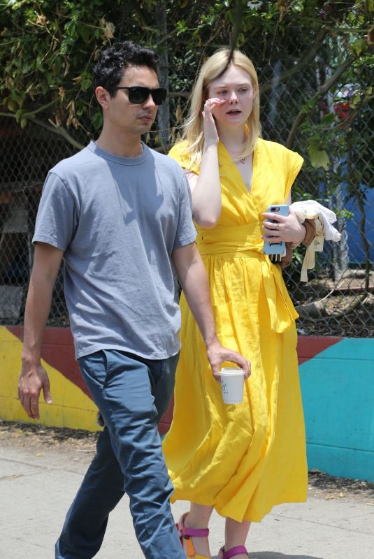 ELLE FANNING and Max Minghella Out Shopping in Silver Lake 06/15/2019