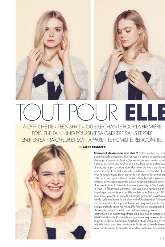 ELLE FANNING in Elle Magazine, France July 2019