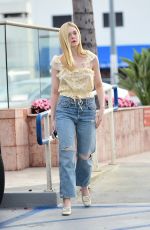 ELLE FANNING in Ripped Denim Out in Los Angeles 06/06/2019