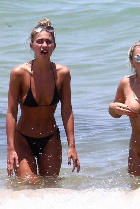ELLIE BROWN and ABIGAIL GODDARD in Bikinis at a Beach in Miami 06/06/2019
