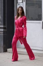 EMILY RATAJKOWSKI All in Red Out in New York 06/17/2019