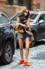 EMILY RATAJKOWSKI in Denim Shorts Out with Her Dog in New York 06/05/2019
