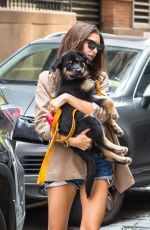 EMILY RATAJKOWSKI in Denim Shorts Out with Her Dog in New York 06/05/2019