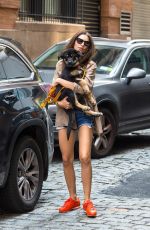 EMILY RATAJKOWSKI in Denim Shorts Out with Her Dog in New York 06/05/2019