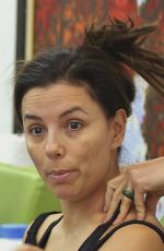 EVA LONGORIA with no Makeup at a Nail Salon in Los Angeles 06/20/2019
