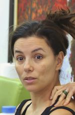 EVA LONGORIA with no Makeup at a Nail Salon in Los Angeles 06/20/2019