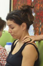 EVA LONGORIA with no Makeup at a Nail Salon in Los Angeles 06/20/2019