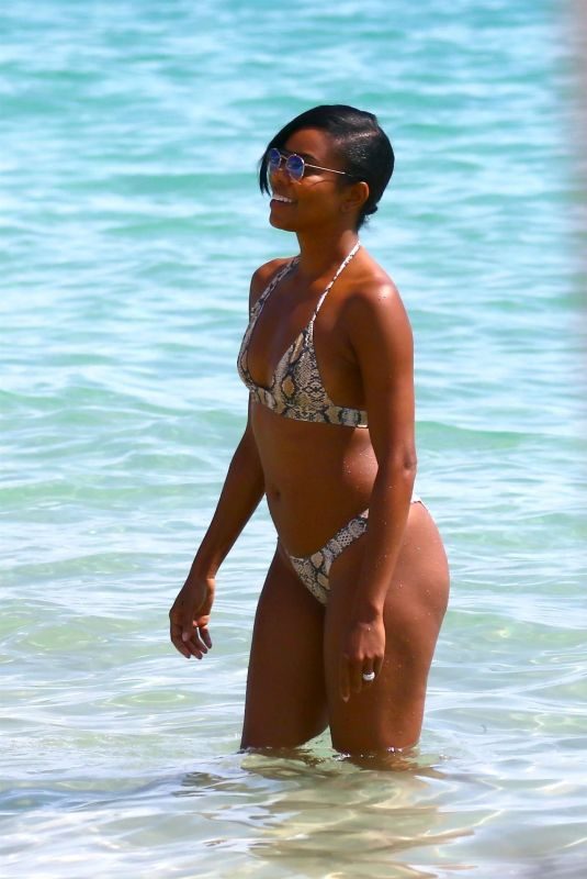GABRIELLE UNION in Bikini at a Beach in Cannes 06/21/2019
