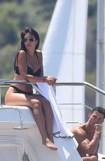 GEORGINA RODRIGUEZ in Bikini and Cristiano Ronaldo at a Yacht in France 06/23/2019