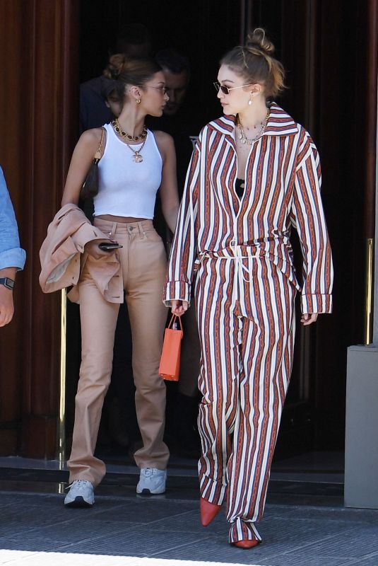 GIGI and BELLA HADID Out in Florence 06/13/2019