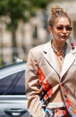 GIGI HADID Arrives at Heron Preston Fashion Show in Paris 06/18/2019