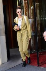 GIGI HADID Leaves Her Hotel in Paris 06/22/2019