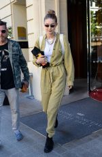GIGI HADID Leaves Her Hotel in Paris 06/22/2019