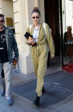 GIGI HADID Leaves Her Hotel in Paris 06/22/2019